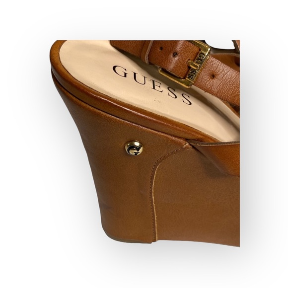 Guess ❤︎ Marini Strappy Platform Wedge Sandals ❤︎ Saddle Vegan Leather ❤︎ 10M ❤︎ - Picture 11 of 16